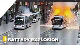 An Electric Bus Caught Fire After Battery Explosion in Paris