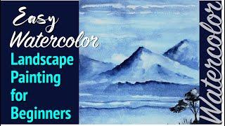 Easy Watercolor Landscape Painting for Beginners I  Watercolor painting tutorial step by step