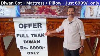 Limited Time Offer: Diwan Cot, Mattress, and Pillow for Only 6999/- | Call 7331188678