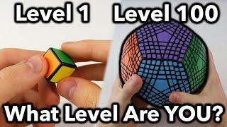 Rubik's Cubes From Level 1 to Level 100 (WHAT'S YOUR LEVEL?)