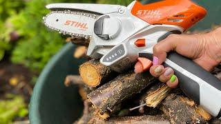 Пила STIHL для обрезки деревьев. Устройство для резки кустов и деревьев.