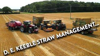 4Kᵁᴴᴰ Harvest 2024: D. E. Keebles team baling, carting & stacking straw near Framlingham