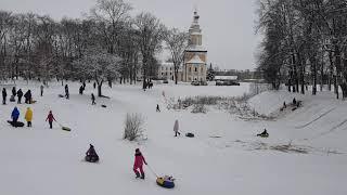 Ordinary winter day in Uglich a small Russian town 200 km to the north from Moscow. Bucolic view.