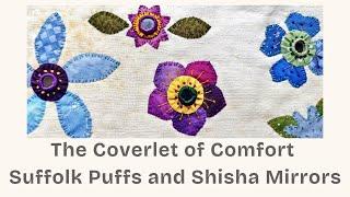Tutorial - Suffolk puffs and Indian mirror embroidery