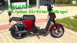 Elektroskútr / elektromoped ELS MOTO e-cykl, motor 1000W, li-on, alarm, dojezd 80 km, možno bez ŘP