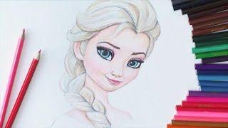 Уроки рисования. Учимся рисовать Эльзу из  "Холодное Сердце"How to Draw Elsa | Art School