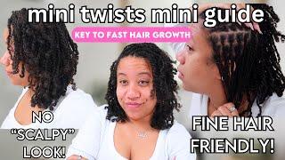 Mini Twists on FINE THIN Natural Hair | Get rid of the SCALPY look + more tips!