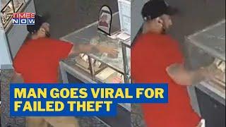 Man Fails To Break Into Jewellery Display Case With Brick, Video Goes Viral #shorts #viralvideo