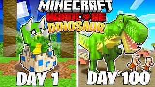 I Survived 100 DAYS as a DINOSAUR in Minecraft Hardcore World... (Hindi) || AB