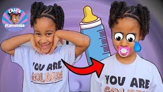 Cali Transforms into a Baby | Cali's Playhouse