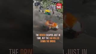 Car catches fire on Jaipur bridge