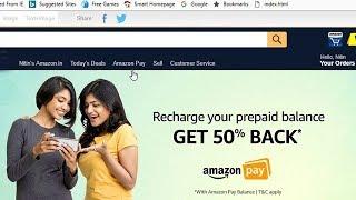 Amazon pay 50% Cashback offer on any Mobile Recharge | How to get it Tutorial, limited time offer