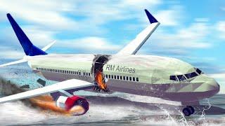 Emergency Landing ON THE SEA - All Systems Failed ! Airplane Crashes ! Besiege plane crash