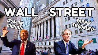 4K | Exploring WALL STREET New York Stock Exchange During TRUMP TRADE WAR! | 2025
