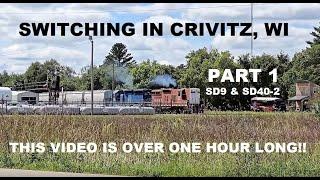 SD9 & SD40-2 Building A Train In Crivitz, WI Ties Up Traffic! #trains #trainvideo #trainhorn