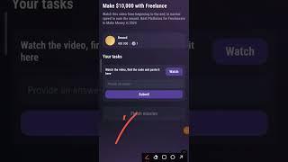 Make $10,000 with Freelance| 10th November Tapswap Watch Video Code