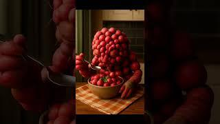 He’s made of radishes… and he’s eating radishes 