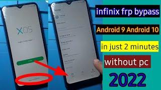 All Infinix Android 9 Android 10 frp bypass without pc in 2 minutes