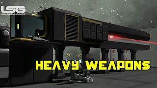 Space Engineers - Heavy Weapons, Rail Guns & Antimatter Rockets #2