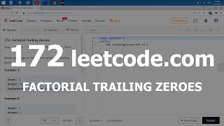 Разбор задачи 172 leetcode.com Factorial Trailing Zeroes. Решение на C++