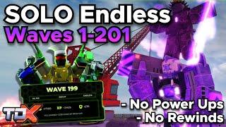 TDX SOLO Endless Mode Waves 1-201 (No Power Ups, No Rewinds) - Tower Defense X Roblox