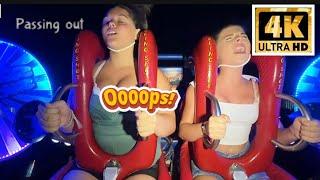 Nice bounce girl on slingshot ride  part 109 #slingshotchallenge #amusementpark #passingout