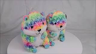 Nanco Rainbow Hamster Set Of 2 Guinea Plush 8"