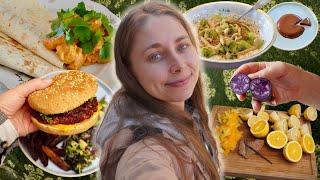 Vegan what I eat in a day    wild watermelon, burgers, butter tofu