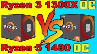 RYZEN 3 1300X OC 4GHz  VS  RYZEN 5 1400 OC 3.8GHz  |DX11 AND DX12|Comparison | OVERCLOCKED |