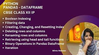 Pandas DataFrames Boolean Indexing, Filtering, renaming, Indexing, deleting data, Iteration and More