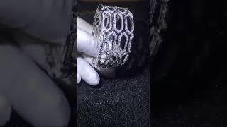 High Jewelry Bvlgari Serpenti Seduttori Diamond Bracelet 18K White Gold with Emerald Eyes
