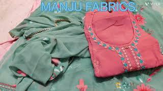 new collection of ladies suits by manju fabrics