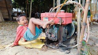 how to making start video water pump machine stand video। To strong village boy।