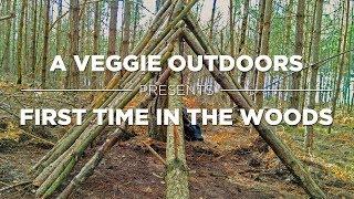 First time in the woods - Bushcraft Shelter Building