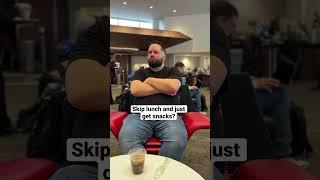 His face! Lunch in the Delta Sky Club #funny #delta #brothers