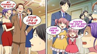[Manga Dub] My Ex and Elite mocked Me at reunion... but their daughters knew truth!? [RomCom]