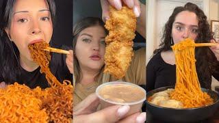 TikTok mukbang compilation - 76 || noodles, wingstop and more!