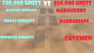 750,000 Knights vs 860,000 Barbarians, Cavemen & Marauders | Ultimate Epic Battle Simulator 2