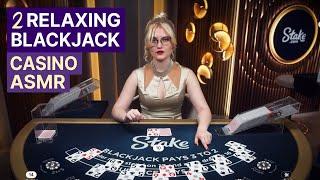 Unintentional ASMR Casino ️ 2 Quick, Relaxing Blackjack Sessions (Female & Male)