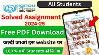 IGNOU Solved Assignment 2024-25 Free PDF | IGNOU Solved Assignment 2024-25 Free | Hindi & English