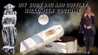 DIY HALLOWEEN BODY in Bag AND COFFIN DECORATION  FROM RECYCLED MATERIALS #creepy #spooky #howtomake