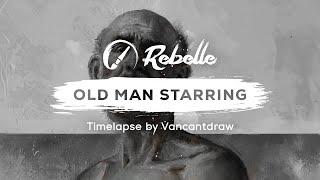 "Old Man Starring" Timelapse by Vancantdraw