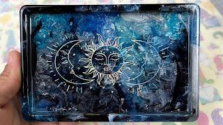 Sun and Moon Resin and Alcohol Ink Tray