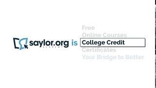 Saylor Academy: Your Bridge to Better