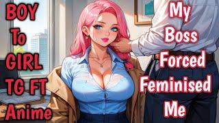 My Boss Forced Feminized Me part 1 | new tg anime | gender swap boy to girl | M2F | Tg Tf