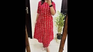 Premium Floral Fine Cotton  Designer Co-ord Sets in Aline patternRs800Hurry up Buy Now