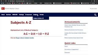 Virtual Tour of the Alumni Medical Library's Resources and Services