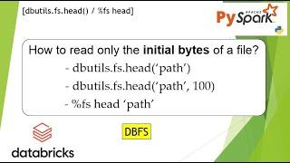 4. Head | dbutils.fs.head() | %fs head() | Databricks File System (DBFS) PySpark|#databricks PART 04