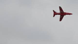 Ducted fan jet on cloudy sky
