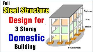 Full Steel Structure Design for 3 Storey Domestic Building